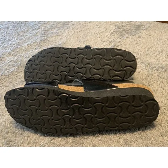 Naot Black Leather Kate Rhinestone Slip-On Sandals Shoes Womens Size 9 40