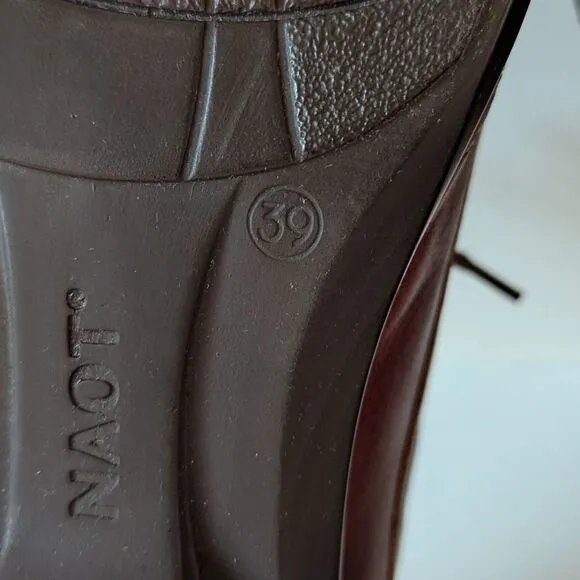 Naot Brown Leather Oxfords Shoes Women's 39