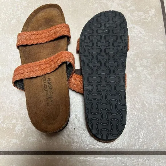 Naot Mandarin Linen Braid Slip On Footbed Sandals Size 41
