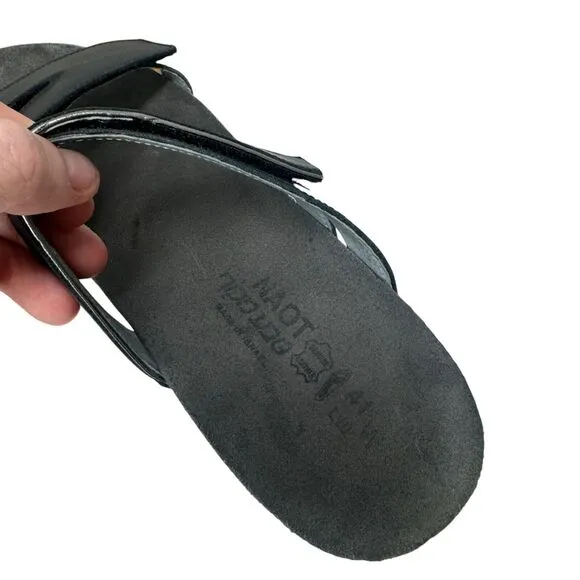 Naot Presley Black Leather Sandals Slip On Comfort Wedge Womens 41 US 10