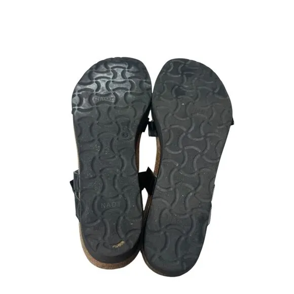 Naot Presley Black Leather Sandals Slip On Comfort Wedge Womens 41 US 10