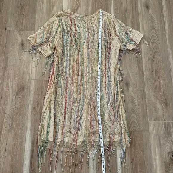 Nasty Gal Plus Size Tassel Beaded Mini Shift Dress 14