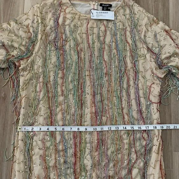 Nasty Gal Plus Size Tassel Beaded Mini Shift Dress 14