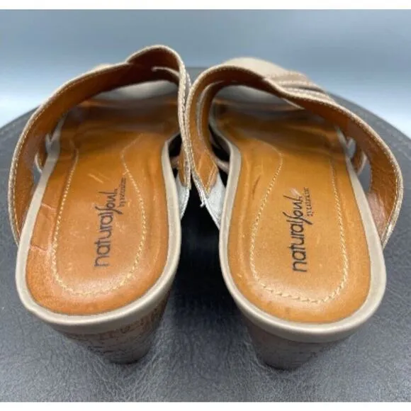 Natural Soul Naturalizer Sandals Womens 10 M Lynnette Sidewalk Wedge Slip On
