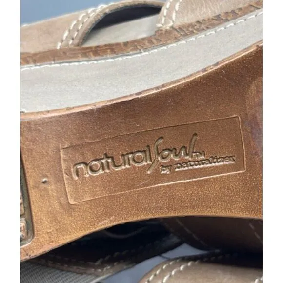 Natural Soul Naturalizer Sandals Womens 10 M Lynnette Sidewalk Wedge Slip On
