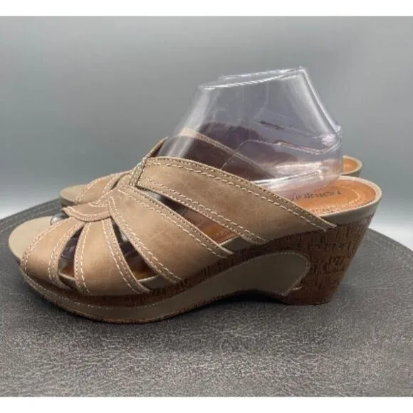 Natural Soul Naturalizer Sandals Womens 10 M Lynnette Sidewalk Wedge Slip On