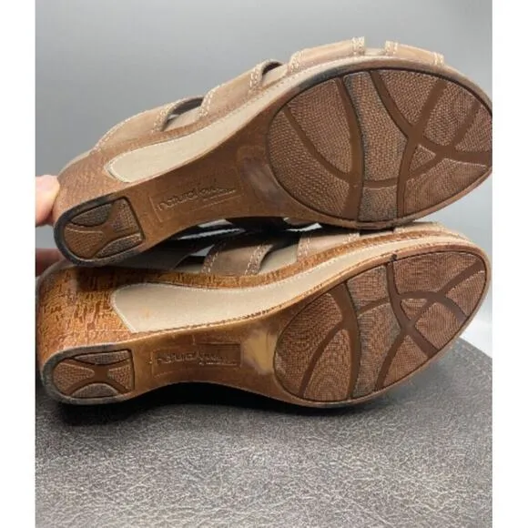 Natural Soul Naturalizer Sandals Womens 10 M Lynnette Sidewalk Wedge Slip On