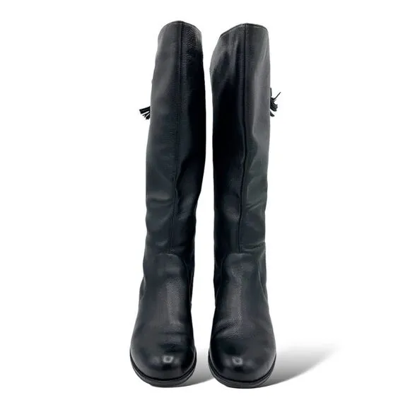 Naturalizer Jinnie black  Tassel Knee High Riding Boots size 8 Wide
