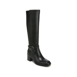 NATURALIZER Womens Black Buckled Strap Elliot Block Heel Leather Boots Shoes 8 W