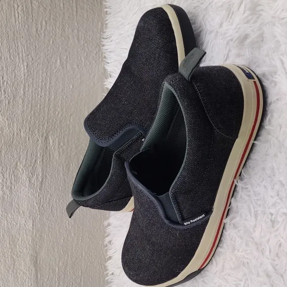 Nautilus Westside Black Fabric Upper Steel Toe Wedge Bottom Slip On Work Shoe