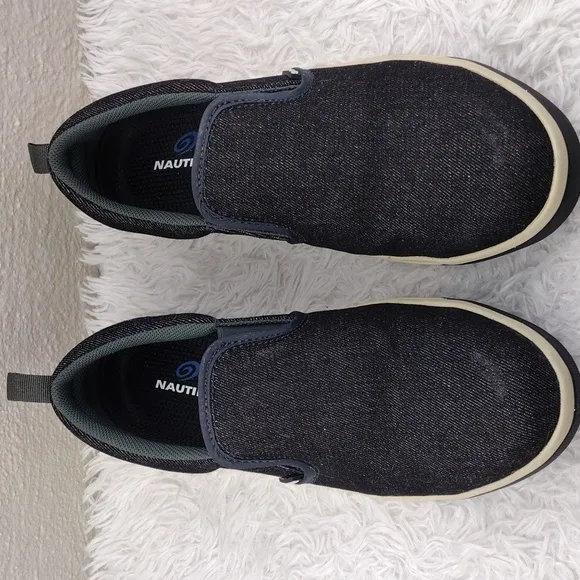 Nautilus Westside Black Fabric Upper Steel Toe Wedge Bottom Slip On Work Shoe