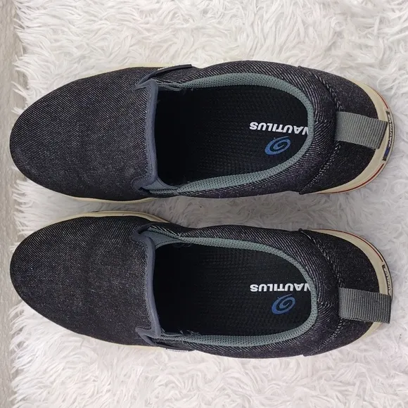 Nautilus Westside Black Fabric Upper Steel Toe Wedge Bottom Slip On Work Shoe