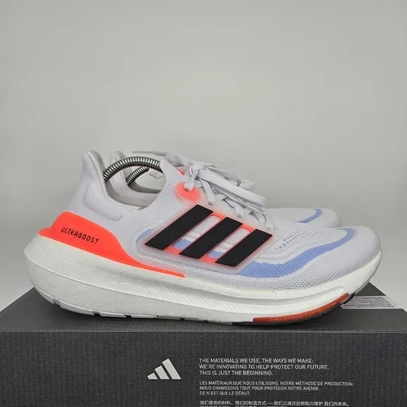 New adidas Ultra Boost Light HQ6351 White Black Solar Red Men’s Shoes Size 9.5
