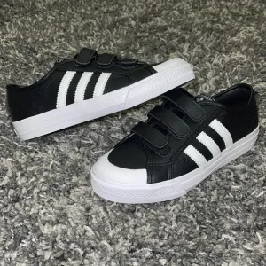 New ADIDAS Velcro NIZZA CF C in Black / White