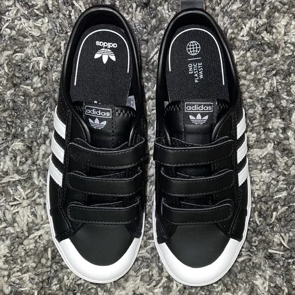 New ADIDAS Velcro NIZZA CF C in Black / White