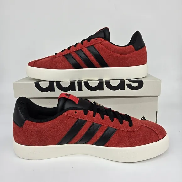 New adidas VL Court 3.0 Better Scarlet Black Men's Skateboarding Shoes Size 9.5