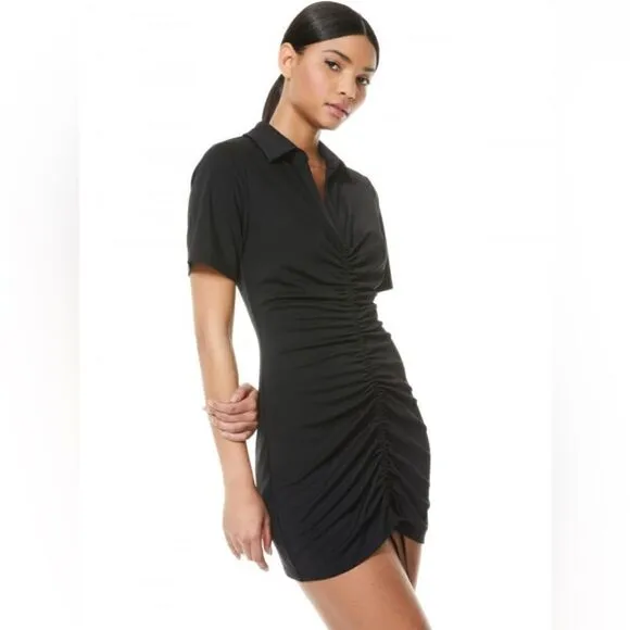 NEW Alice   Olivia Marsha Ruched Polo Tee Dress