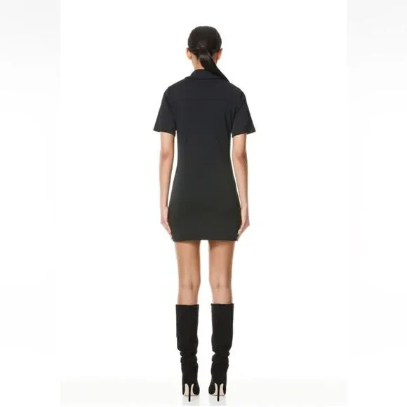 NEW Alice   Olivia Marsha Ruched Polo Tee Dress