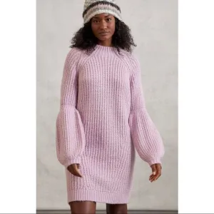 NEW Anthropologie Allison NY Melia Puff-Sleeved Tunic Mini Sweater Dress Small