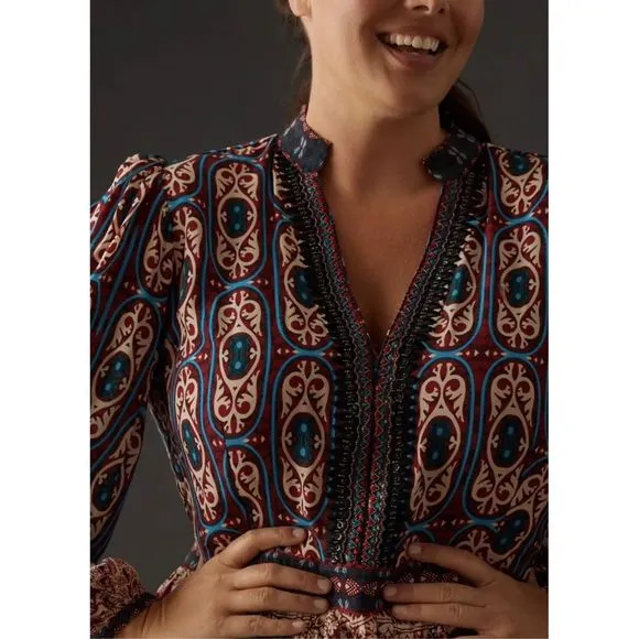 New Anthropologie Bhanuni by Jyoti Patterned Maxi Dress Size 14