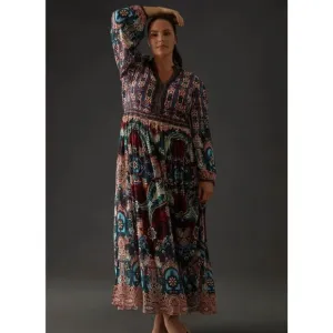 New Anthropologie Bhanuni by Jyoti Patterned Maxi Dress Size 14