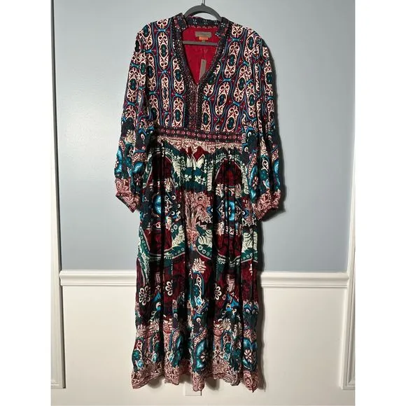 New Anthropologie Bhanuni by Jyoti Patterned Maxi Dress Size 14
