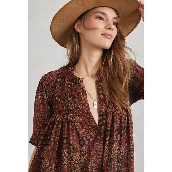 NEW Anthropologie Pinnacle by Shruti Sancheti Leona Smocked Maxi Dress X-Small