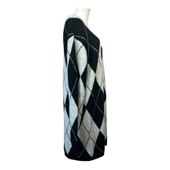 NEW Antonio Melani X Courtney Grow Cleo Argyle Sweater Boxy Dress Size Small