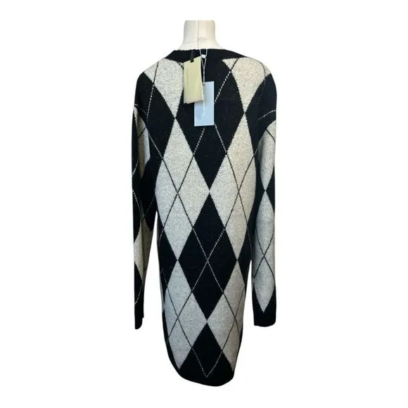 NEW Antonio Melani X Courtney Grow Cleo Argyle Sweater Boxy Dress Size Small