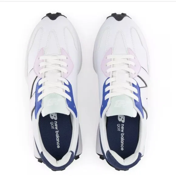 NEW BALANCE 327 RARE WOMEN Golf &amp; Casual LEATHER Sneakers Shoes White size 6 10