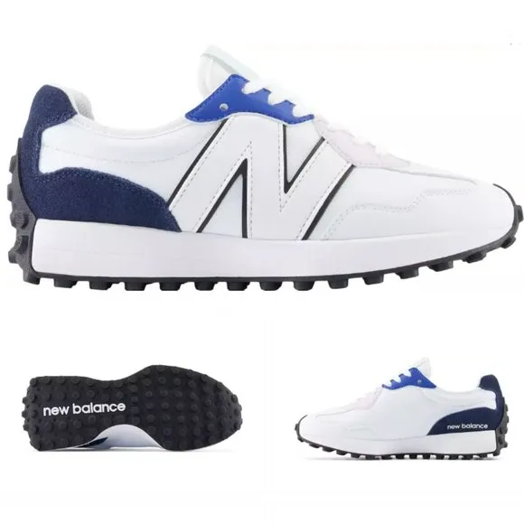 NEW BALANCE 327 RARE WOMEN Golf &amp; Casual LEATHER Sneakers Shoes White size 6 10