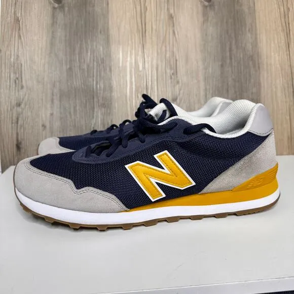 New Balance 515 Lifestyle Sneakers Mens 11.5 Blue Yellow Suede Low Top Shoes