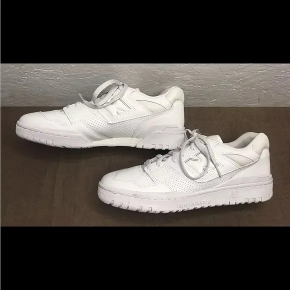 NEW BALANCE 550 Size 12D Triple White Leather Shoes Sneakers (BB550WWW)
