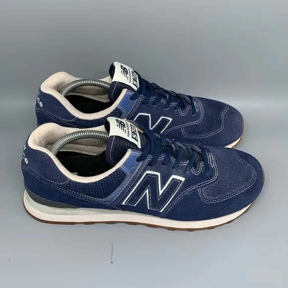 New Balance 574 Blue Suede Running Shoes ML574ESG Men's Sz 10