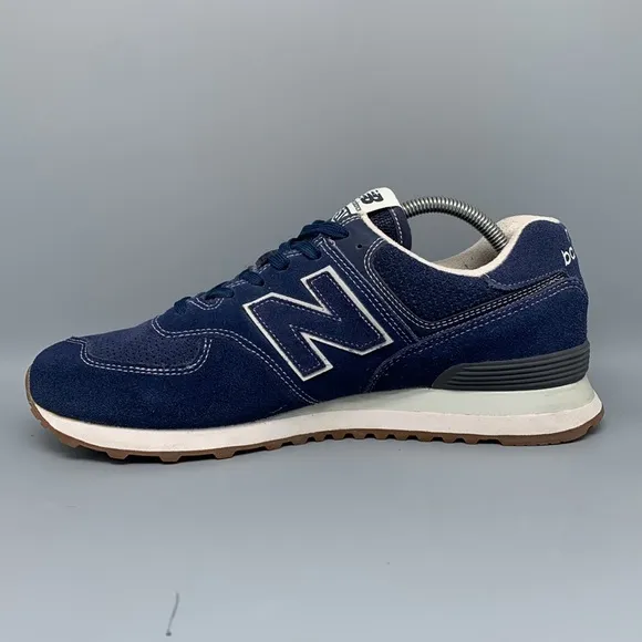 New Balance 574 Blue Suede Running Shoes ML574ESG Men's Sz 10