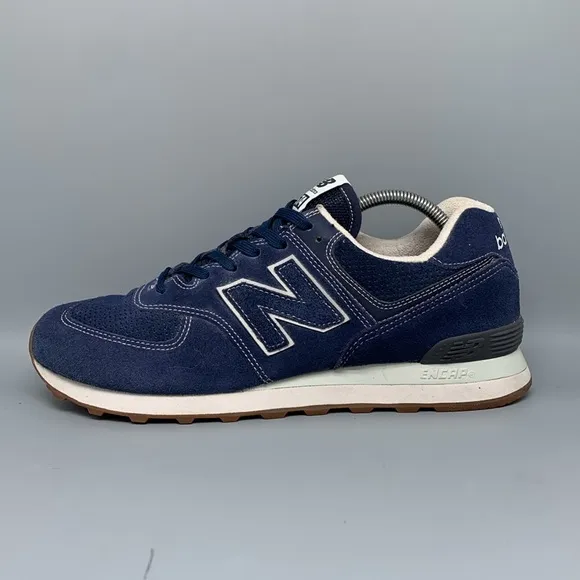 New Balance 574 Blue Suede Running Shoes ML574ESG Men's Sz 10