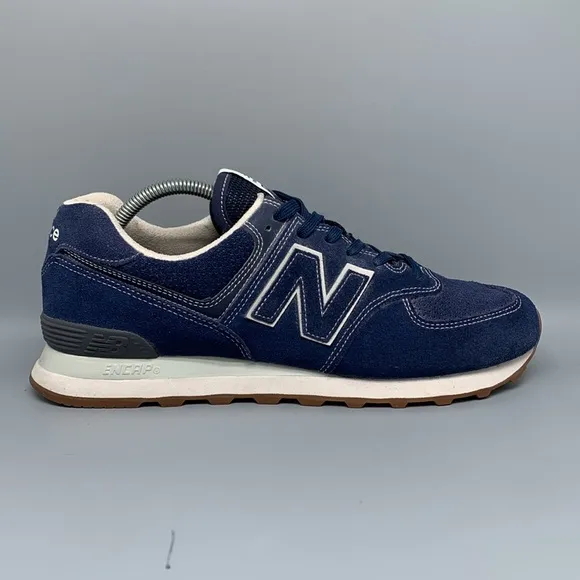 New Balance 574 Blue Suede Running Shoes ML574ESG Men's Sz 10