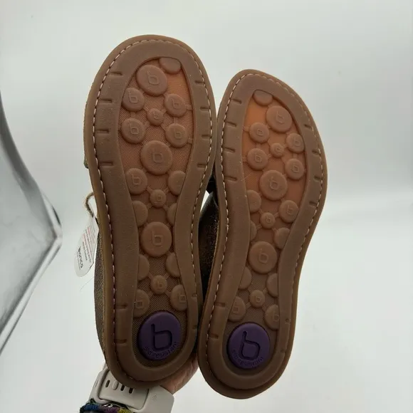 NEW Bionica Women’s 9 Crackled Leather Arcola Slip On Criss Cross Sandals