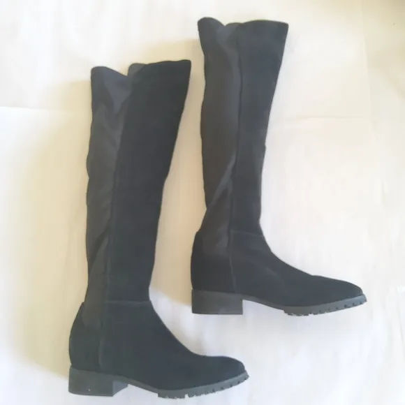 New Blondo Waterproof Black Suede Leather Over The Knee Riding Boots Size 6.5