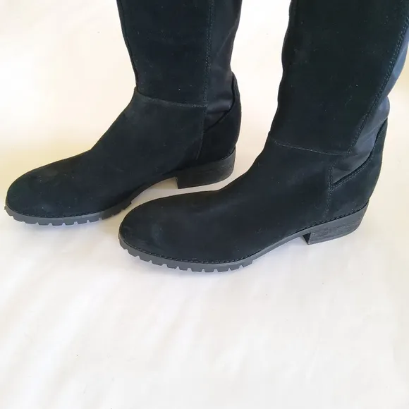 New Blondo Waterproof Black Suede Leather Over The Knee Riding Boots Size 6.5