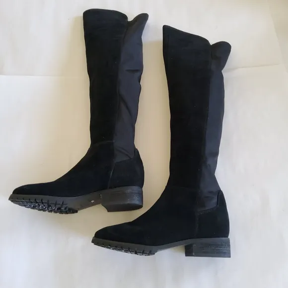 New Blondo Waterproof Black Suede Leather Over The Knee Riding Boots Size 6.5