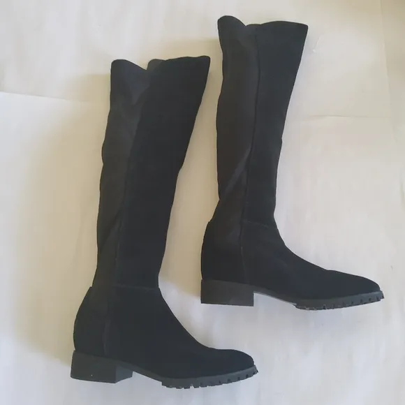 New Blondo Waterproof Black Suede Leather Over The Knee Riding Boots Size 6.5