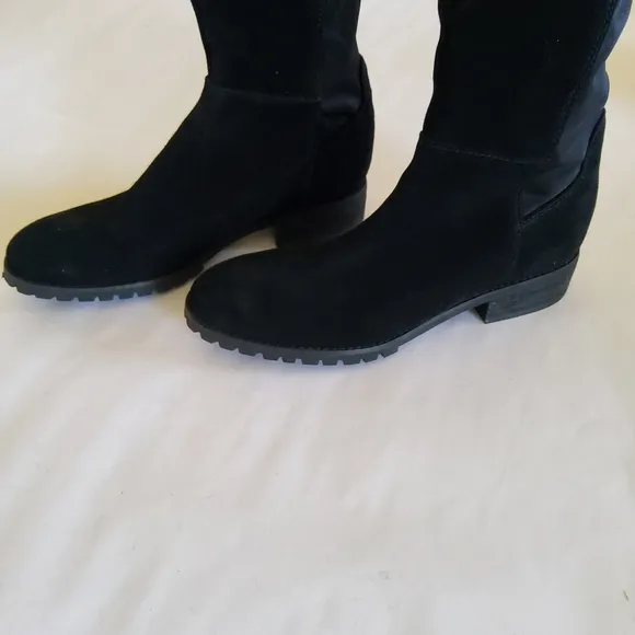 New Blondo Waterproof Black Suede Leather Over The Knee Riding Boots Size 6.5