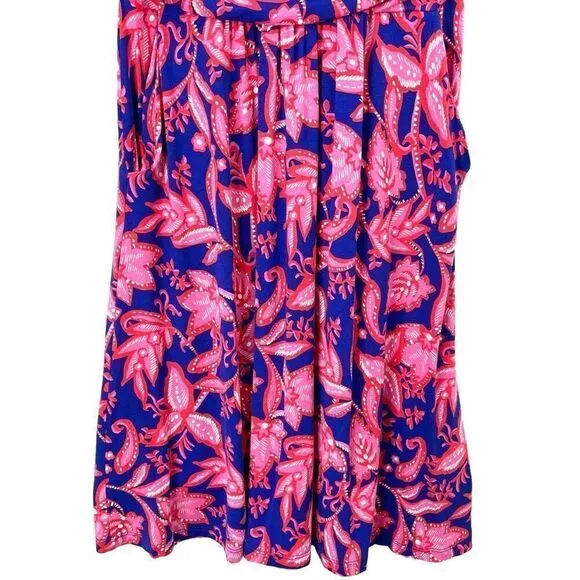 NEW Boden Effie Floral Leaf Print V-Neck Dress in Strawberry pink Size 2