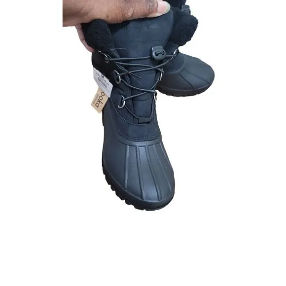 NEW CHOOKA WOMEN'S BLACK RUBBER COLD WEATHER RAIN SNOW ANKLE BOOTS SIZE 9