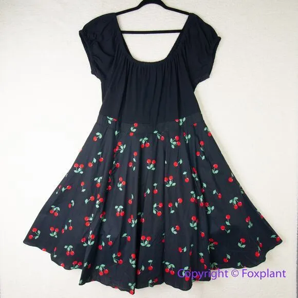 New! City Chic Cherry Desire Dress -‎ black red, women plus size 22