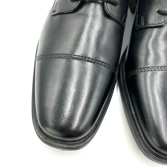 NEW Clarks Mens Tilden Black Leather Cap Toe Dress Derby Oxfords Shoes 7.5