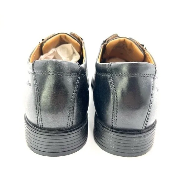 NEW Clarks Mens Tilden Black Leather Cap Toe Dress Derby Oxfords Shoes 7.5