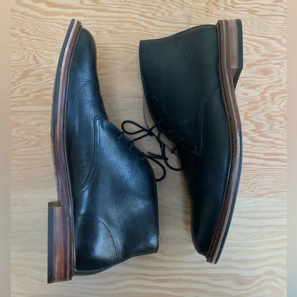 New Cole Haan Men's Black Leather Chukka Boots Desert Boot Sz 10.5 10 1/2 Laces