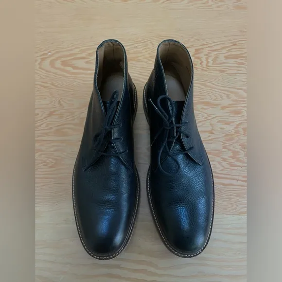 New Cole Haan Men's Black Leather Chukka Boots Desert Boot Sz 10.5 10 1/2 Laces